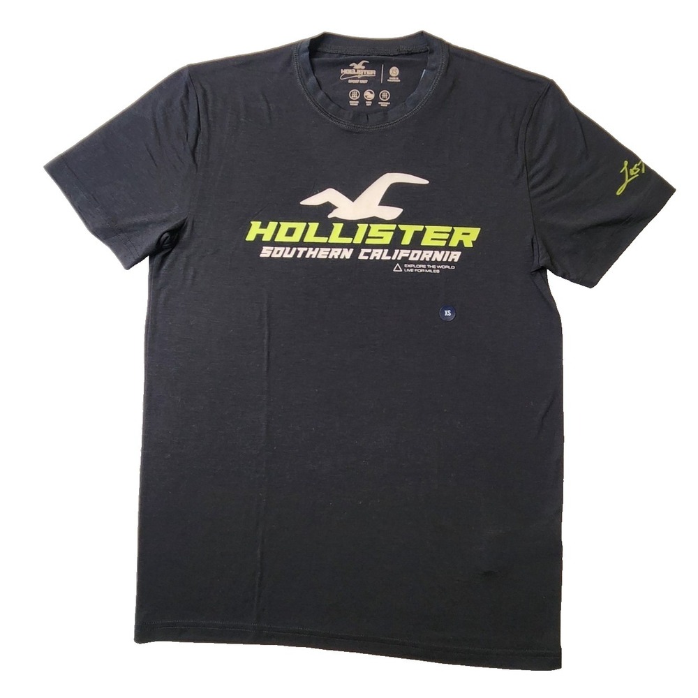 Hollister Men's T-Shirt Sport Knit Short Sleeve, Black, Size XS